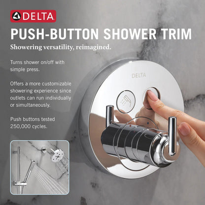 Delta Trinsic SelectChoice Round Contemporary Push-Button Shower Trim - T37T259