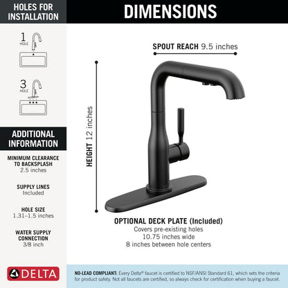 Delta Almari Single Handle Pull-Out Kitchen Faucet