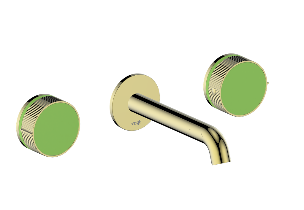 Vogt Mond 8" C.C. Wall-Mount Lavatory Faucet in Brushed Gold, Trim Only