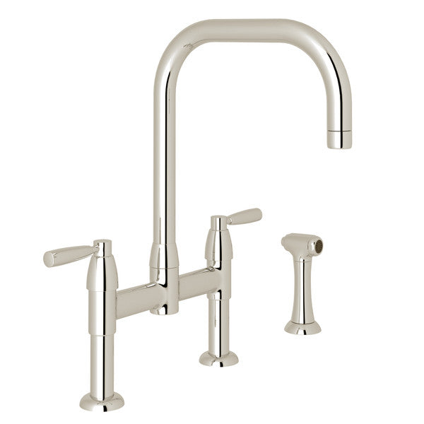 Perrin & Rowe Holborn Bridge Kitchen Faucet With U-Spout And Side Spray 1.5 GPM