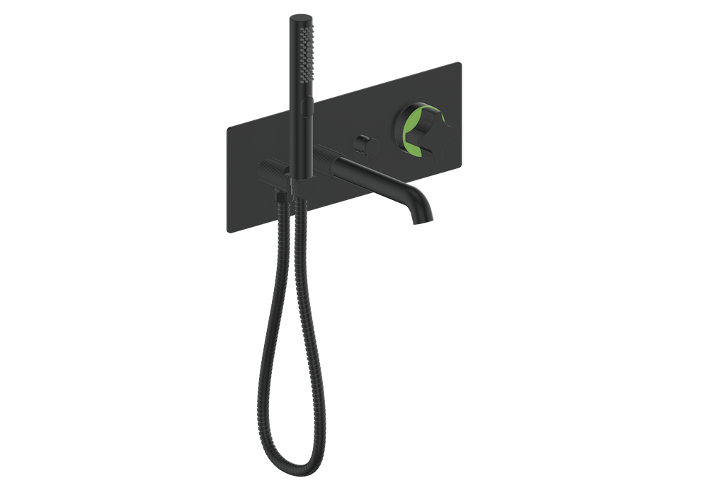 Vogt Mond Wall Mount Tub Filler Complete With Rough-In Valve In Matte Black