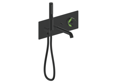 Vogt Mond Wall Mount Tub Filler Complete With Rough-In Valve In Matte Black