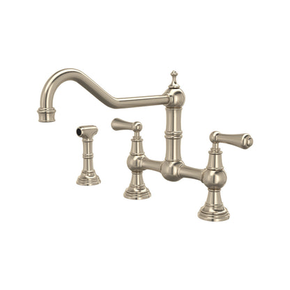 Perrin & Rowe Edwardian Bridge Kitchen Faucet With Sidespray