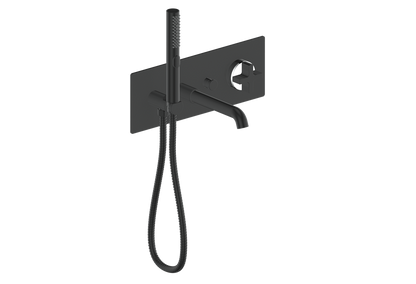 Vogt Mond Wall Mount Tub Filler Complete With Rough-In Valve In Matte Black