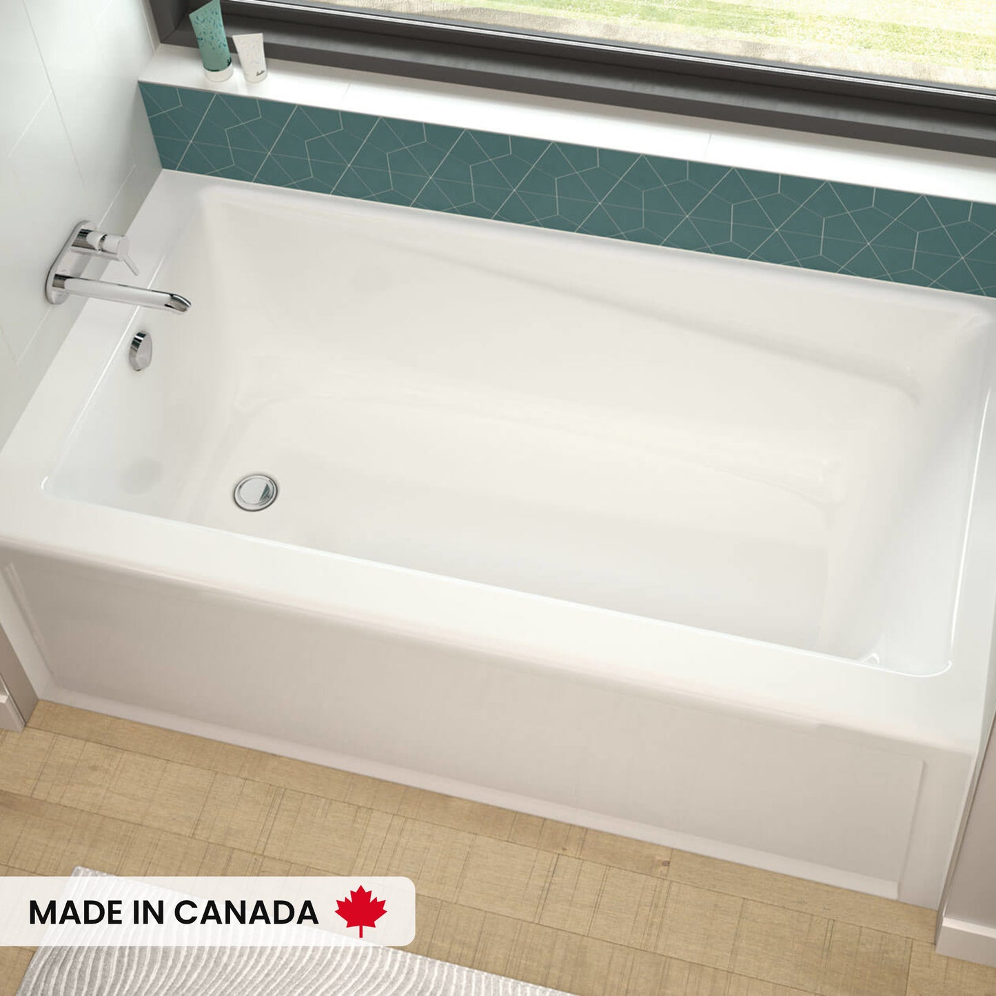 Exhibit 6030 IFS Acrylic Alcove Left/Right-Hand Drain Bathtub in White