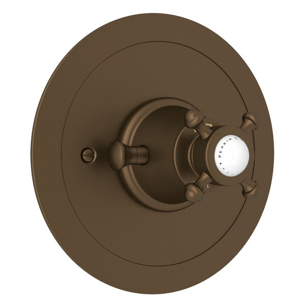 Perrin & Rowe Georgian Era 3/4" Round Thermostatic Trim Without Volume Control, Cross Handle