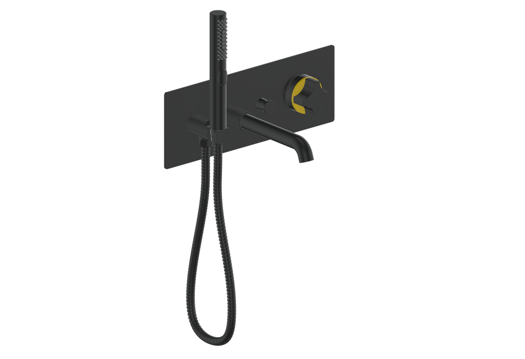 Vogt Mond Wall Mount Tub Filler Complete With Rough-In Valve In Matte Black