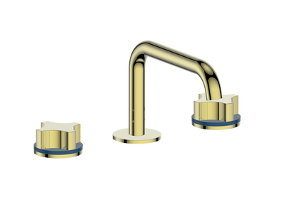 Vogt Mond 8" C.C. Lavatory Faucet With Pop-Up Drain Angular Spout in Gold