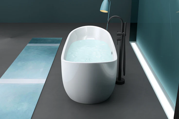 Kodaen Lilia One-Piece Free-Standing Bathtub Glossy White