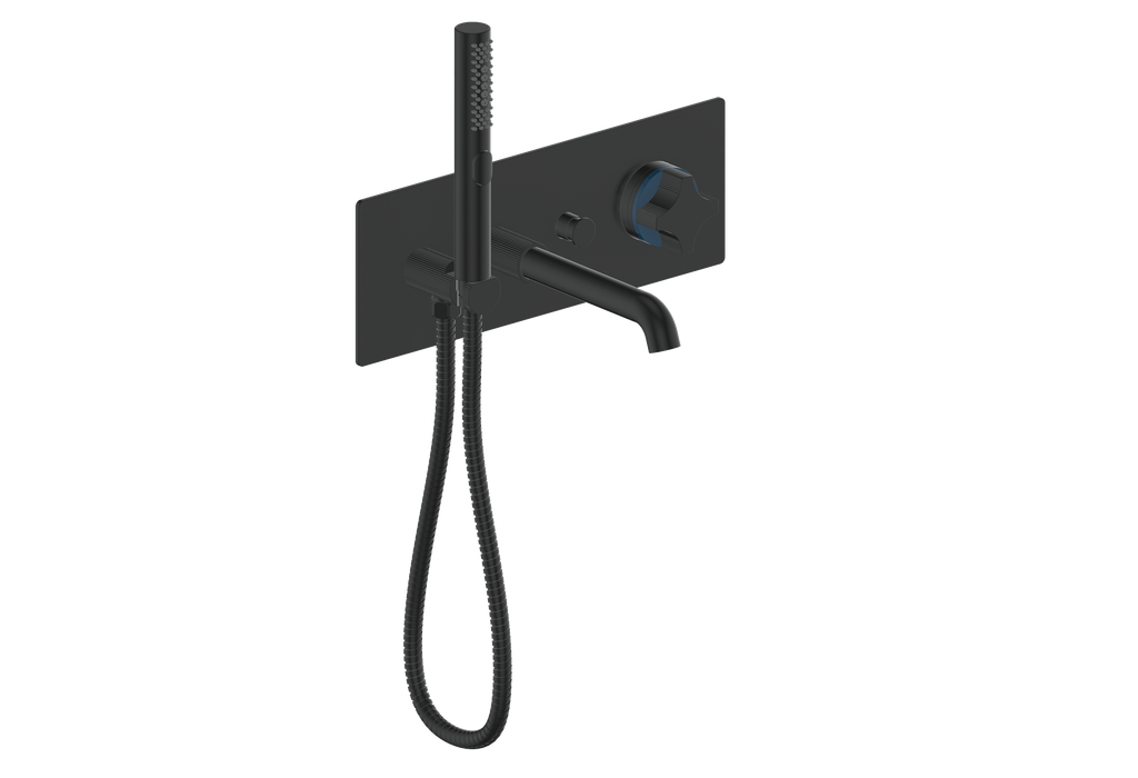 Vogt Mond Wall Mount Tub Filler Complete With Rough-In Valve In Matte Black