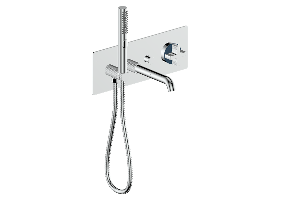 Vogt Mond Wall Mount Tub Filler Complete With Rough-In Valve In Polished Chrome