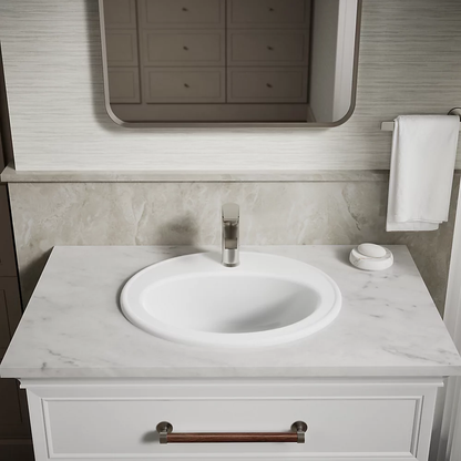 Kohler Pennington 20-1/4" Oval Drop-In Bathroom Sink With Faucet Hole