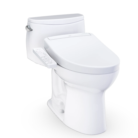 TOTO NEW Ultramax Washlet + S2 Low Profile One-Piece Toilet - 1.28 GPF Universal Height