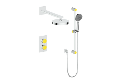 Vogt Mond 2-Way Thermostatic Shower System With Rough-In Valve, Polished Chrome