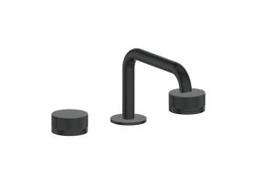 Robinet de lavabo Vogt Mond 8" entraxe avec drain escamotable et bec angulaire noir