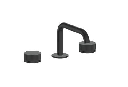 Vogt Mond 8" C.C. Lavatory Faucet With Pop-Up Drain Angular Spout in Black