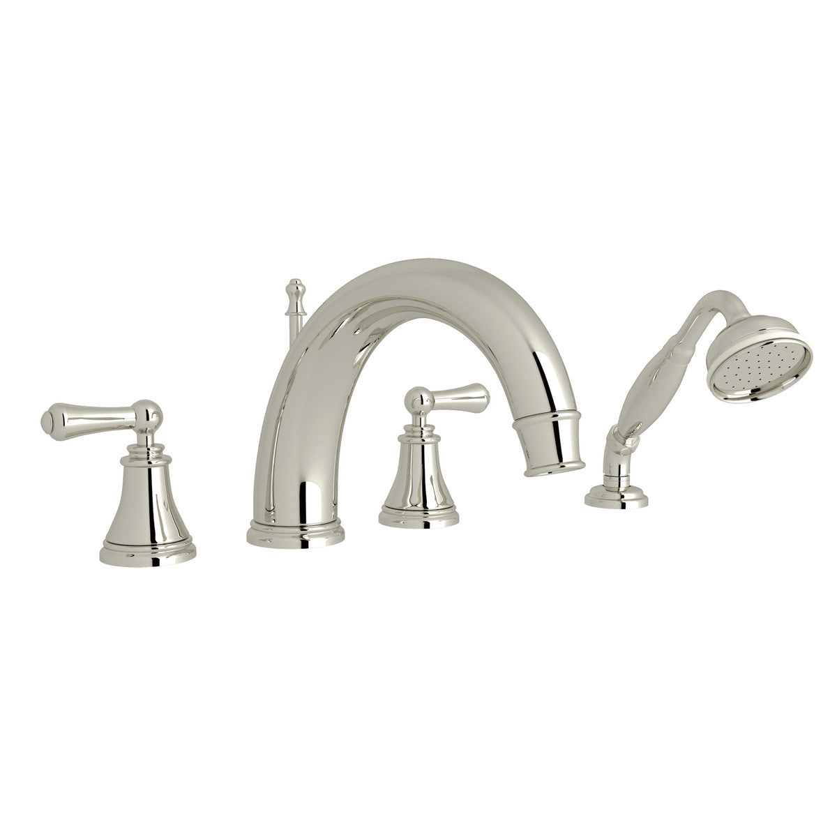 Perrin & Rowe Georgian Era 4-Hole Deck Mount Tub Filler With C-Spout Lever Handle