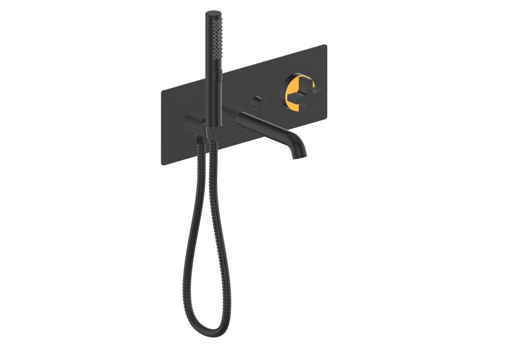 Vogt Mond Wall Mount Tub Filler Complete With Rough-In Valve In Matte Black