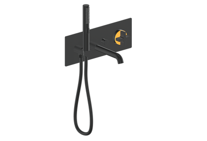 Vogt Mond Wall Mount Tub Filler Complete With Rough-In Valve In Matte Black