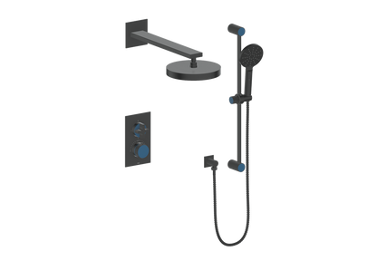 Vogt Mond 2-Way Thermostatic Shower System Trim Only, Matte Black