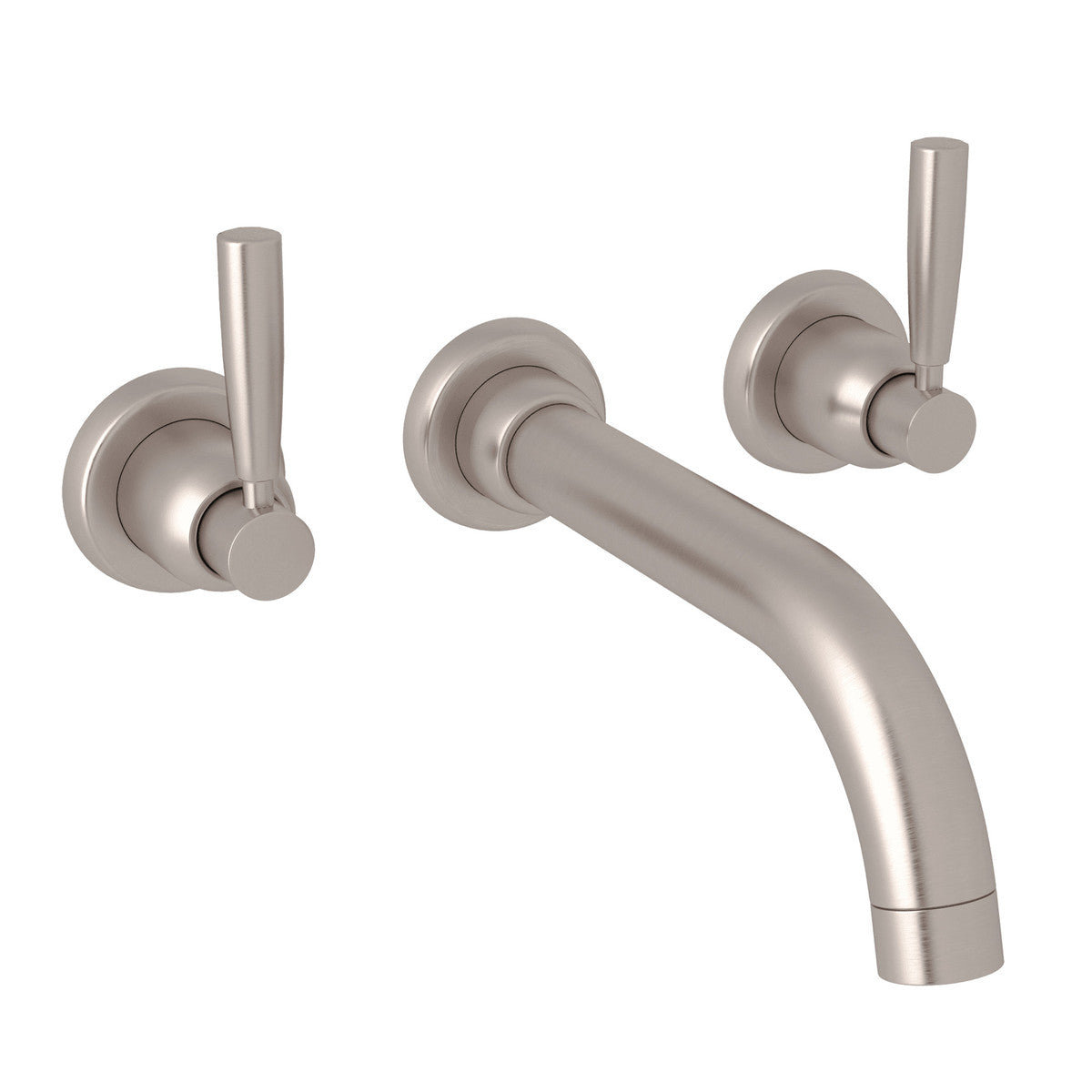 Perrin & Rowe Holborn Wall Mount 3-Hole Tubular Spout Tub Filler Trim, Lever Handle