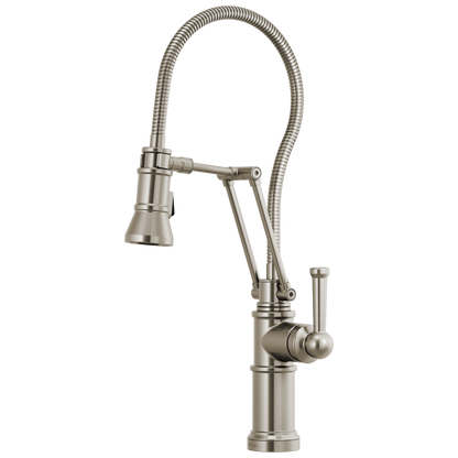 Brizo Artesso Single Handle Articulating Kitchen Faucet With Finished Hose