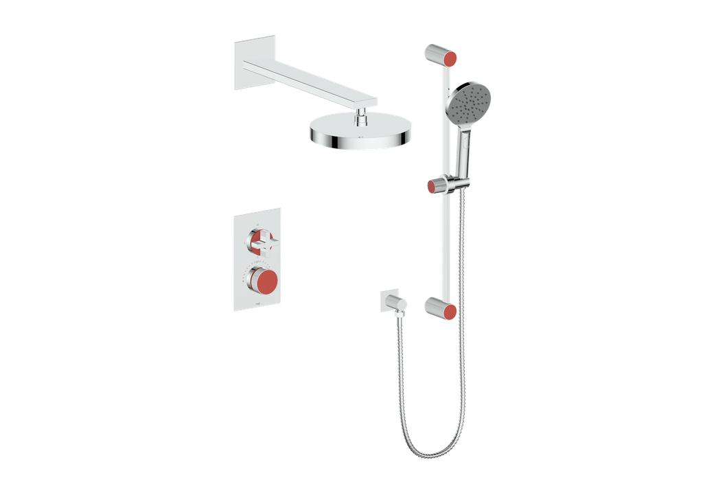 Vogt Mond 2-Way Thermostatic Shower System With Rough-In Valve, Polished Chrome