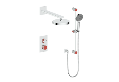 Vogt Mond 2-Way Thermostatic Shower System With Rough-In Valve, Polished Chrome
