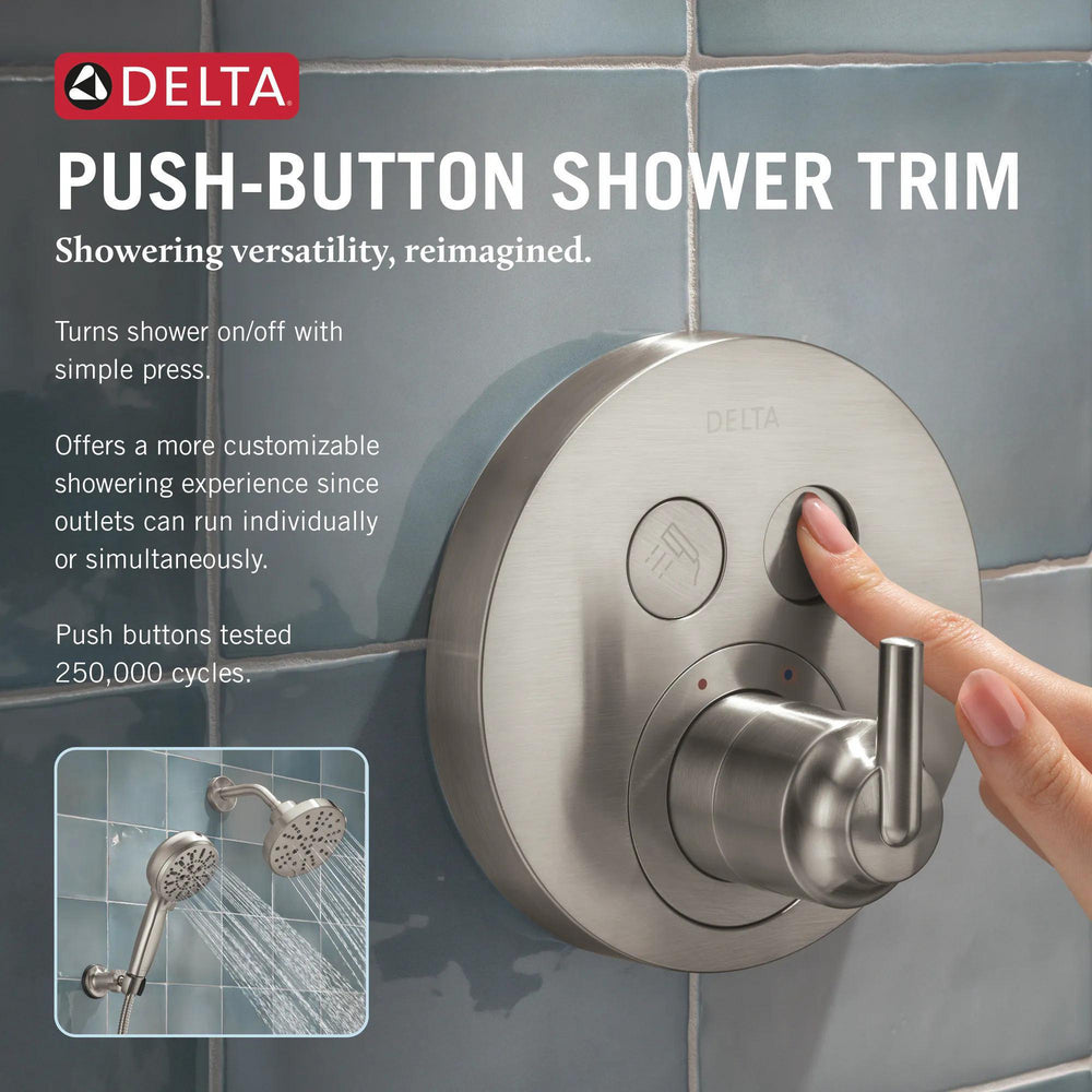 Delta Trinsic SelectChoice Round Contemporary Push-Button Shower Trim - T37T259
