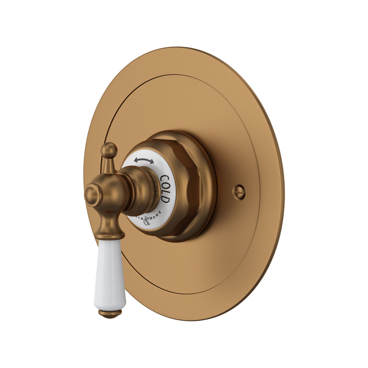 Perrin & Rowe Edwardian 3/4" Round Thermostatic Trim Without Volume Control, Lever Handle