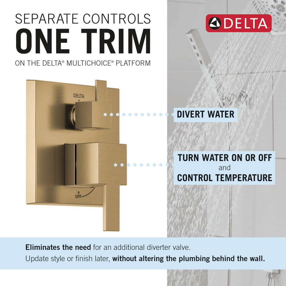 Delta T342701 Modern Monitor 14 Series Angular Raincan Shower Trim with Hand Shower