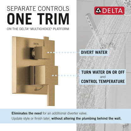 Delta T342701 Modern Monitor 14 Series Angular Raincan Shower Trim with Hand Shower