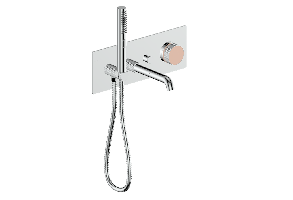Vogt Mond Wall Mount Tub Filler Complete With Rough-In Valve In Polished Chrome