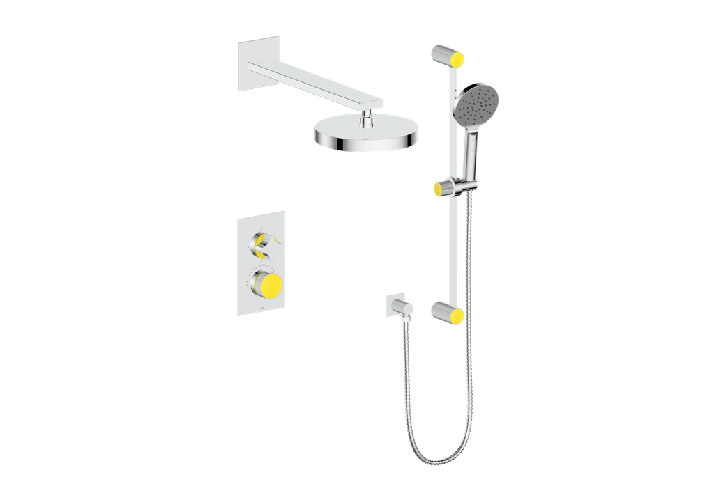 Vogt Mond 2-Way Thermostatic Shower System With Rough-In Valve, Polished Chrome