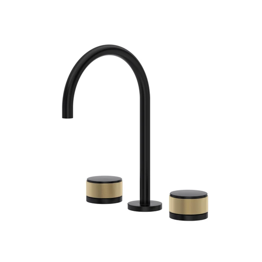 Rohl Amahle Widespread Lavatory Faucet With C-Spout & Disc Handles - AM08D3IW