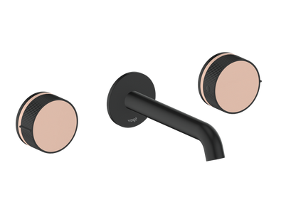 Vogt Mond 8" C.C. Wall-Mount Lavatory Faucet in Matte Black, Trim Only