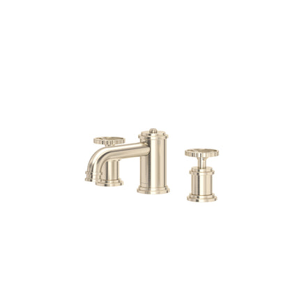 Perrin & Rowe Armstrong Widespread Bathroom Faucet With Low Spout - Wheel Handle