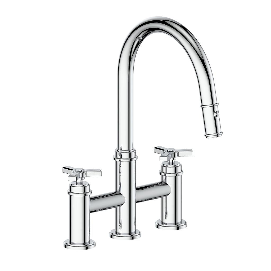 Vogt Zehn Bridge Kitchen Faucet, KF.17ZN.1312 With 3-Spoke Handle