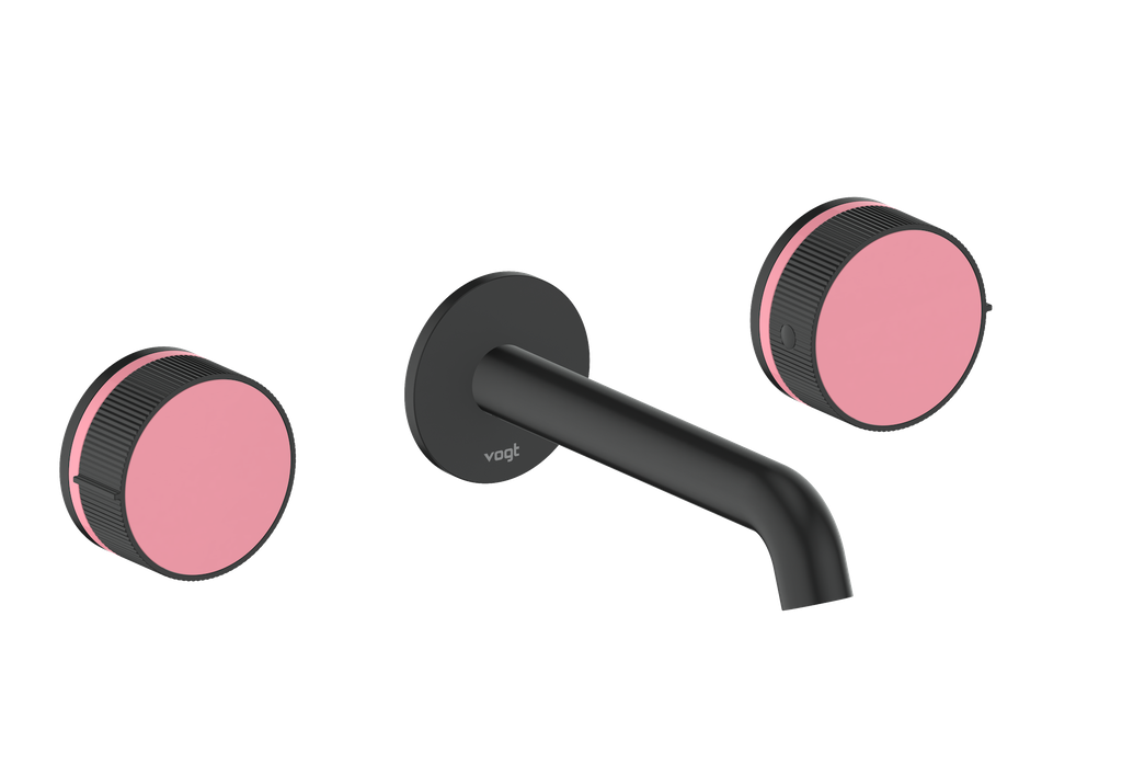 Vogt Mond 8" C.C. Wall-Mount Lavatory Faucet in Matte Black, With Rough-In