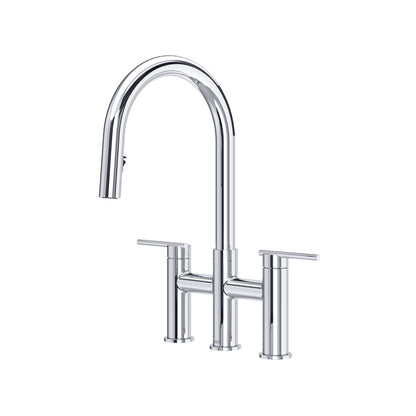 Riobel Lateral Bridge Pull-Down Kitchen Faucet With C-Spout
