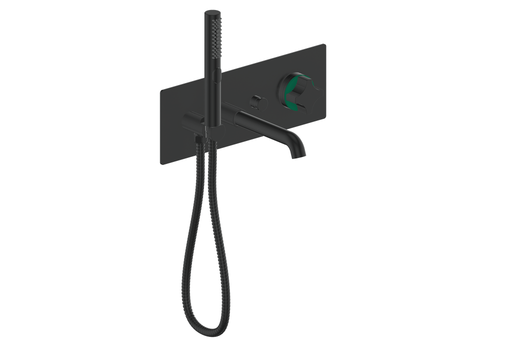 Vogt Mond Wall Mount Tub Filler Complete With Rough-In Valve In Matte Black