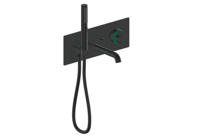 Vogt Mond Wall Mount Tub Filler Complete With Rough-In Valve In Matte Black
