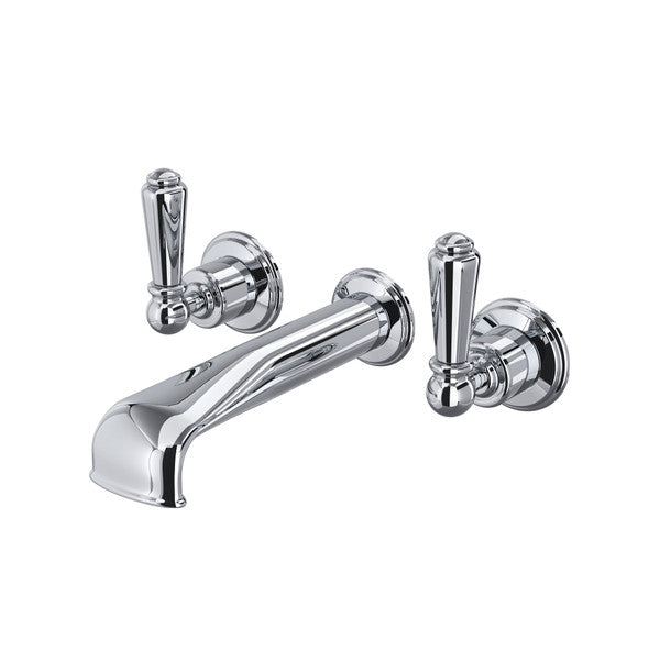 Perrin & Rowe Edwardian Wall Mount Tub Filler Trim With U-Spout Lever Handles