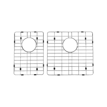 Vogt Leoben Évier de cuisine double en acier inoxydable de calibre 18 à montage sous plan avec grille de fond - KS.2618.L18R-63