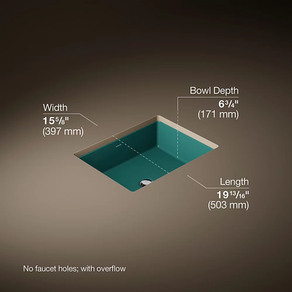 Kohler Verticyl 19-3/4" Rectangular Undermount Bathroom Sink - K-2882