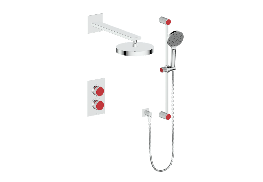 Vogt Mond 2-Way Thermostatic Shower System With Rough-In Valve, Polished Chrome