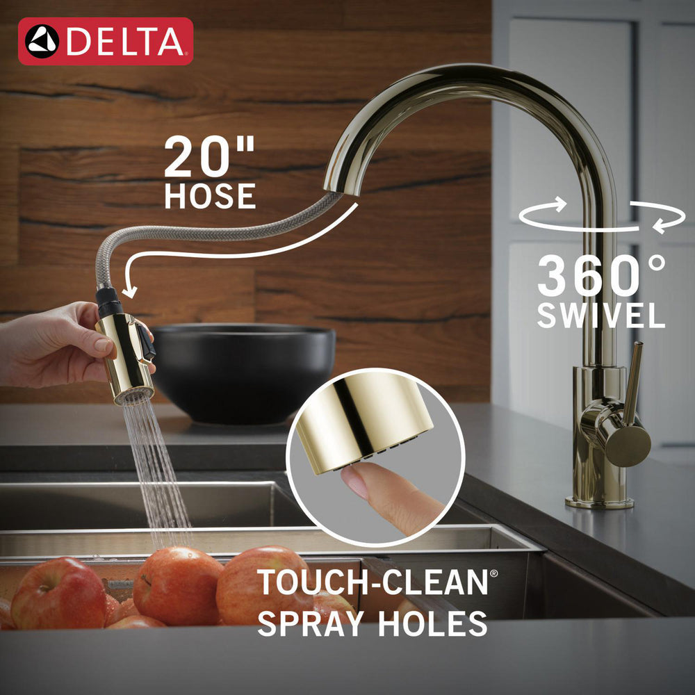 Robinet de cuisine rétractable Delta Trinsic à poignée unique, 6,8 L/min