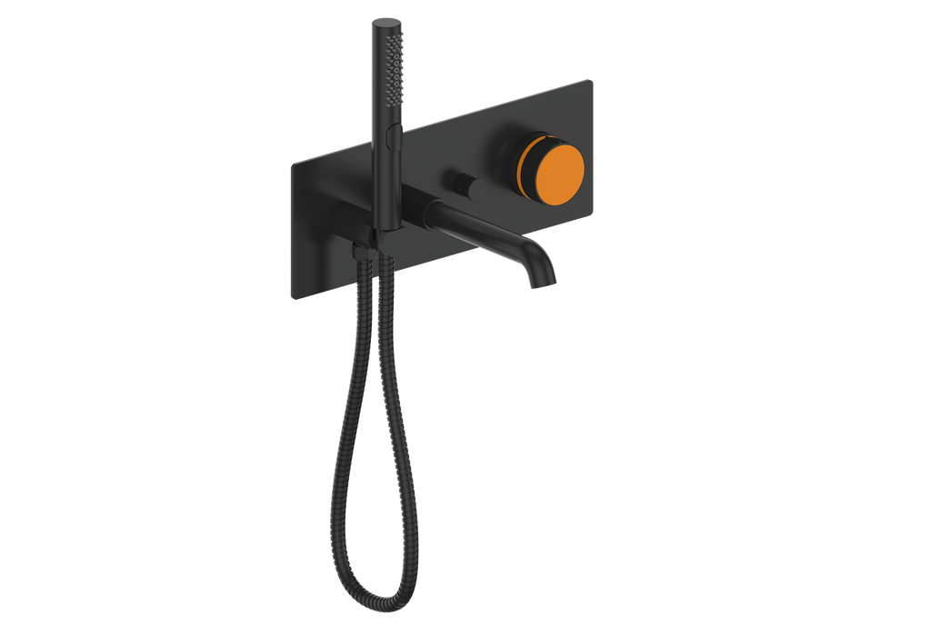 Vogt Mond Wall Mount Tub Filler Complete With Rough-In Valve In Matte Black