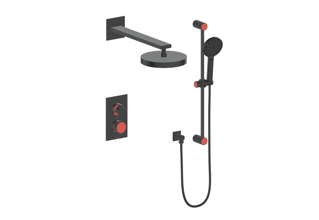 Vogt Mond 2-Way Thermostatic Shower System With Rough-In Valve, Matte Black