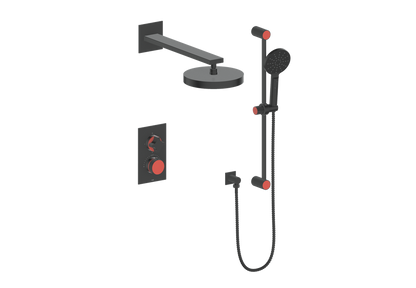 Vogt Mond 2-Way Thermostatic Shower System With Rough-In Valve, Matte Black